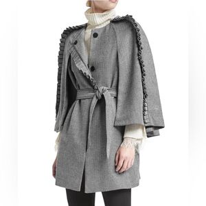 Banana Republic X Olivia Palermo Houndstooth Cape Black & White Small